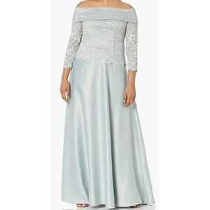 Cachet Women's Off The Shoulder Mother of The Bride Gown, Celadon, 12